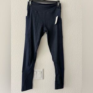 New Fitkicks dark blue with prints active lifestyle mid rise legging size M